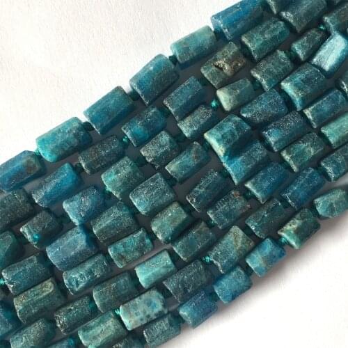 Natural Genuine Raw Mineral Green Blue Apatite Nugget Free Form Loose Rough Matte Faceted Necklace Bracelet Jewelry Beads 05927