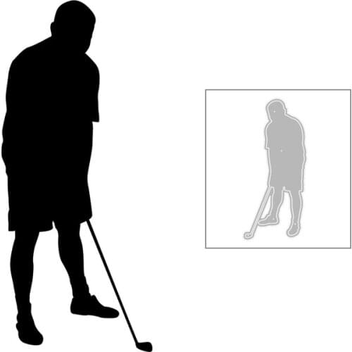 2020 New Hot DIY Back View Shorts Boy Play Golf Cue Ball Embossing Metal Cutting Dies and For Scrapbooking Crafts Foil No Stamps