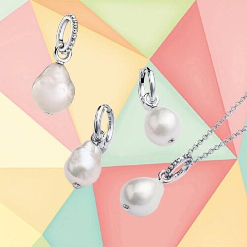 2021 New High Quality 925 Sterling Silver Freshwater Cultured Baroque Pearl Pendant, Fashionable Diy Charm Jewelry