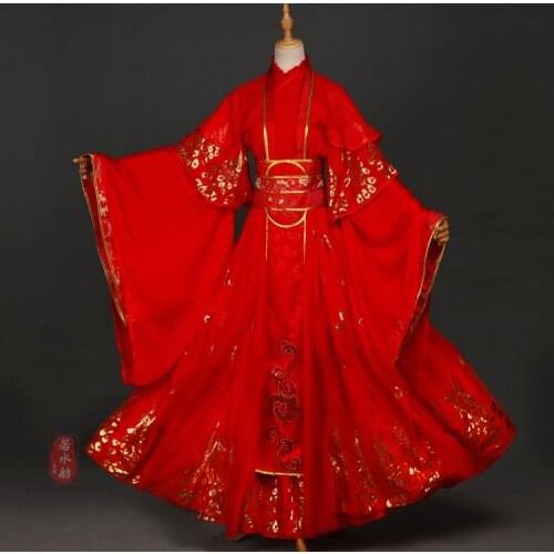 New Arrival Anime Tian Guan Ci Fu Xie Lian Cosplay Costume Red Wedding Dress Halloween Costumes for Women Chinese Ancient Hanfu