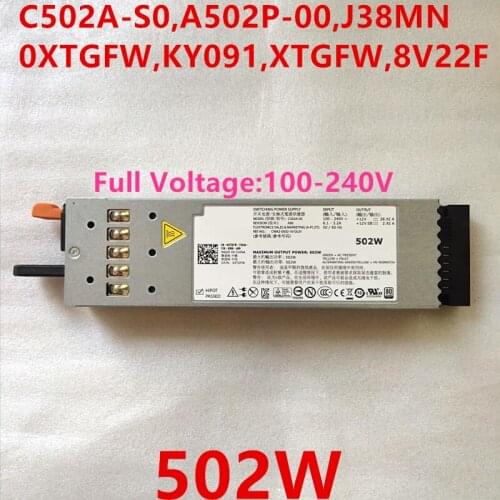 New Original PSU For Dell PowerEdge R610 502W Switching Power Supply C502A-S0 A502P-00 J38MN 0XTGFW KY091 XTGFW 8V22F