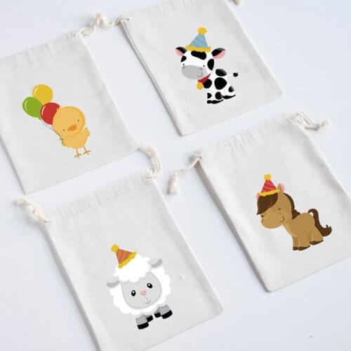 5pcs candy gift bags country rustic Barnyard Farm Animal Cow sheep chick Themed Baby Shower Kid Birthday Party decoration favor