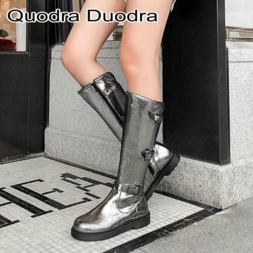 Bling knee-high boots Women boots new winter Warm Plush Riding/Equestrian boots Square heels round toe shoes buckle plus size