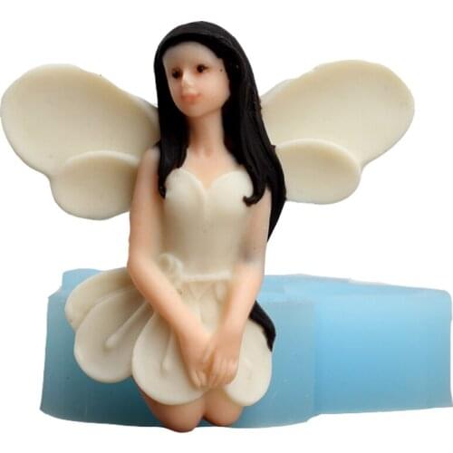 Silicone Mold Fondant Cake Tools DIY Chocolate Silicon Moulds Silicone Rubber Handmade Angel Fairy for Cake Decorations PRZY 001