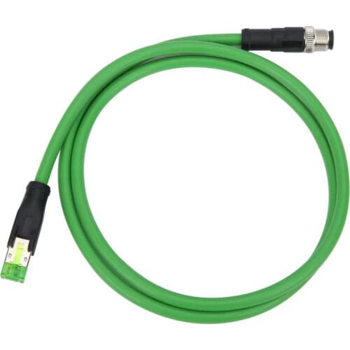 Network Cable Connector Cable M12 to RJ45 Patch Cord 4Pin Networking Cable for Industrial Ethernet Applications IP67