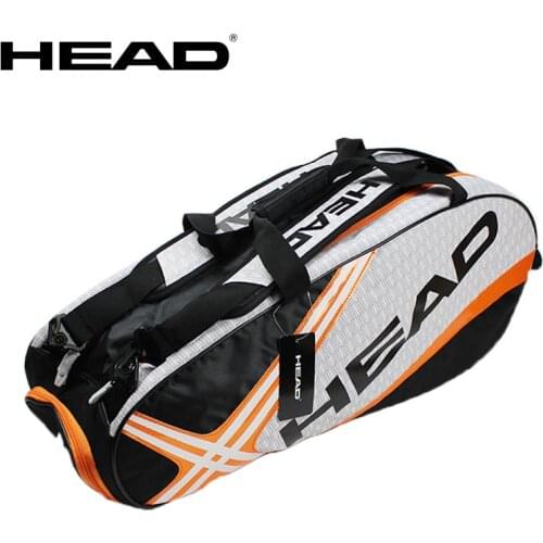 HEAD Tennis Rackets Bag Large Capacity 6-9 Pieces Tennis Backpack Badminton Gymbag Squash Racquet Bag With Separated Shoes Bag