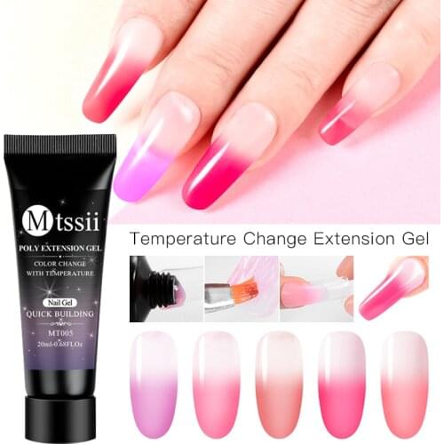 Mtssii Thermal Quick Building UV Gel Acrylic Poly Extension Gel Temperature Poly Jelly Nail Gel Soak Off UV LED Quick Builder Ge