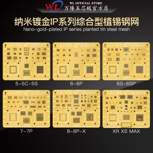 BGA Reballing Stencil for iphone XSMAX XR X 8P 7P 6S 5C 5S IC chip Hard Disk NAND Repair Solder Template Tin Plant Steel Net