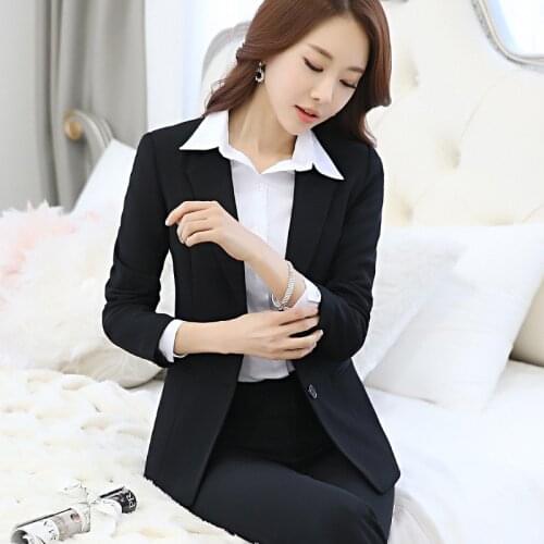 Women 2 Piece Pant Suits Office Lady Formal Suit Female Business Work Blazer Set Black Jacket Pants Jackets Trousers Plus Size