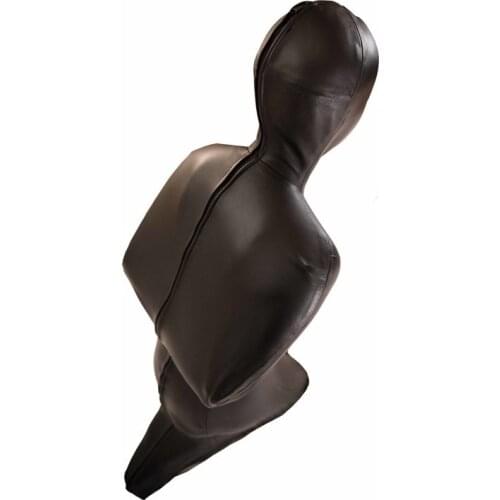 Plus Size Men Sexy Wetlook Faux Leather Latex Zentai Catsuit Erotic Lingerie Gay Fetish Wear Cosplay Prisoner Costume Jumpsuit