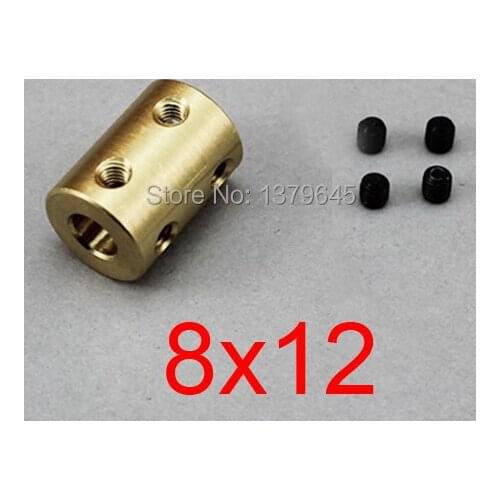 8mm to 12mm 8x12 rigid coupling CNC Motor Jaw Copper Shaft Coupling brass Coupler, model ship model airplane Motor connector