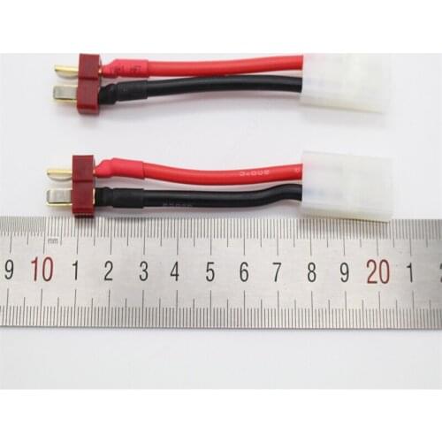 100 pcs/Lot Tamiya Female to Dean Plug Male 14 AWG 60mm Wire Connector DZ0206