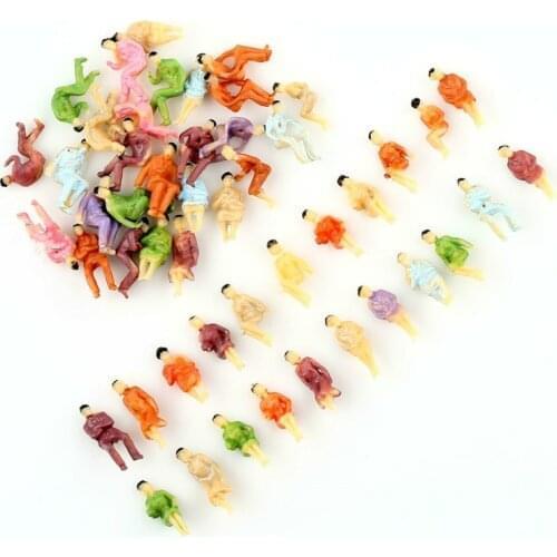 100 pcs Painted N scale ALL Seated People Sitting Figures 1:150