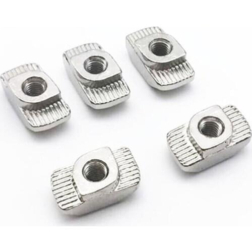 100pcs 20-M3/M4/M5 Slot t nut Hammer head Nut T Fasten Sliding Nuts Nickel Plated Carbon Steel for 2020 Aluminum Profile Slot 6