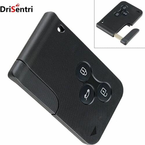 3 Buttons Smart Remote Key with ID46 PCF7947 Chip and Emergency Insert Blade Card for Renault Megane Scenic 2003-2008
