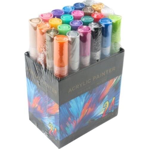 4/8/12/15/24/36 Colors Acrylic Paint Marker Pen Detailed Marking for DIY Album B36C