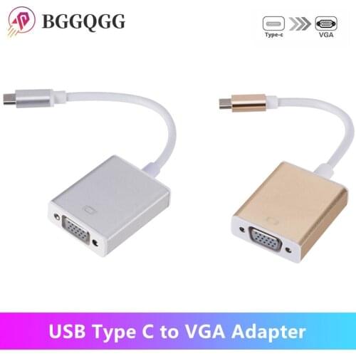 BGGQGG USB 3.1 to VGA Adapter Type C to Female VGA Adapter Cable for New Macbook Surface Pro Hot Sales USB C TO VGA Converter