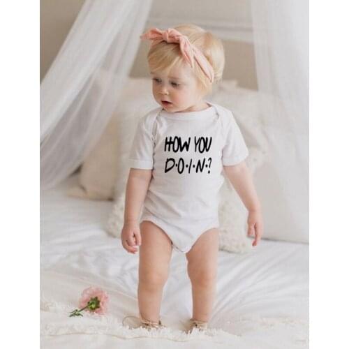 How Do You Doin Funny Letter Print Newborn Baby Bodysuit Cotton Short Sleeve Body Bebe Rompers Baby Boy Girl Onesies Clothes
