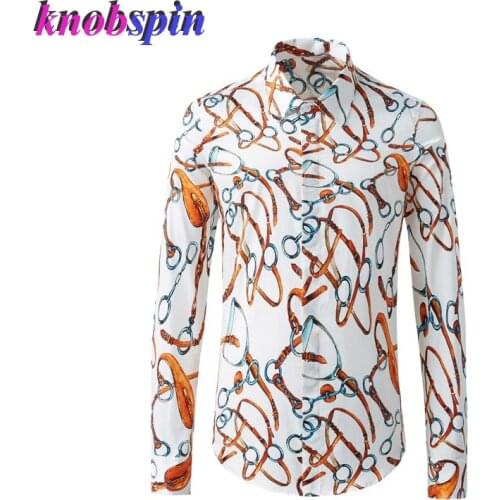 Brand Design Printed Long sleeve Shirt men Fashion Slim Casual Chemise homme 100% Pure Cotton Shirts business men Camisas 4XL