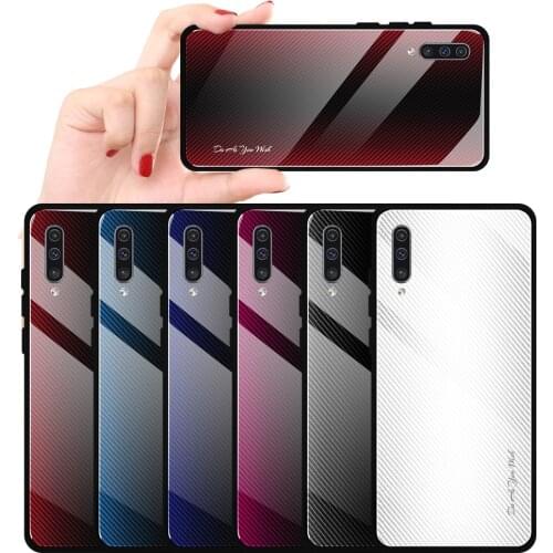 Texture Gradient Phone Case For Samsung A50 A30 A70 Glass Cover For Samsung Galaxy A50 A30 A10 A20 A80 A90 A70 Protecitve Shell
