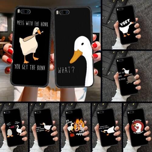 Untitled Goose Game duck Phone case For Xiaomi Mi Max Note 3 A2 A3 8 9 9T 10 Lite Pro Ultra black trend funda luxury waterproof