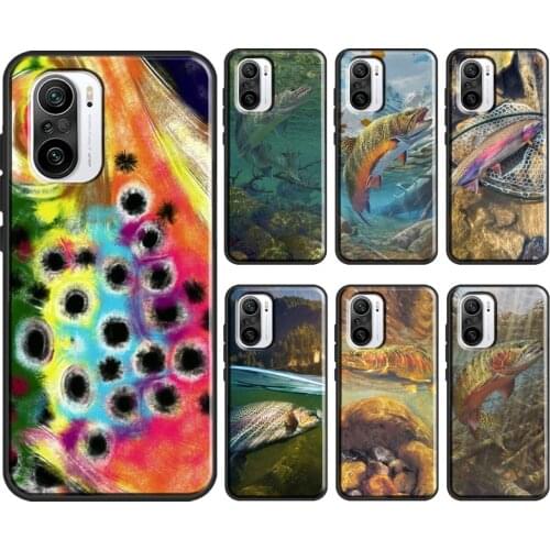 Rainbow Trout Fishing Skin For POCO X3 M3 F2 Pro Case For Xiaomi Mi 10T 9T Pro Note 10 Lite A2 Mi 11 A3 Phone Coque