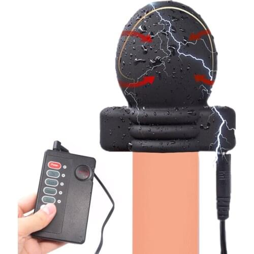 Penis Electric Shock Therapy Glans Training Medical Themed Sex Toys Penis Electro Stimulator Delay Trainer Male Masturbation