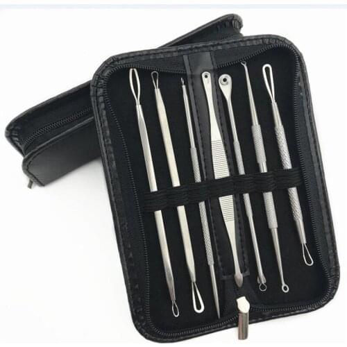 Hot Sale Stainless Steel Extractor Blackhead Remover Needles Acne Pimple Blemish Treatments Face Skin Care Sets Beauty Tools