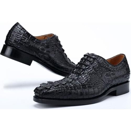 Hujingsha New style crocodile leather shoes fashion business suit men shoes wear-resistant breathable crocodile shoes