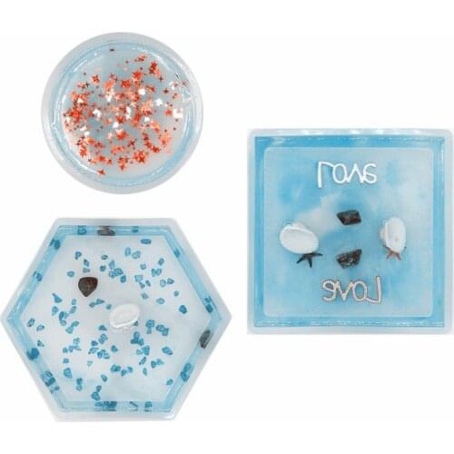 Round/Square/Hexagonal Silica Gel Coaster Mold Placings Craft Accessories DIY Handmade Soap Coaster Decorative Silica Gel Mold