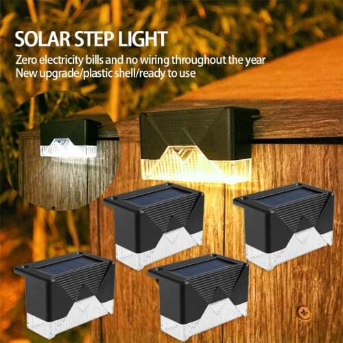 Stair Fence Lamp For Patio Yard LED Solar Lamp Garden Lights Outdoor Waterproof Solar Sunlight RGB Light Gradient Garden Decor