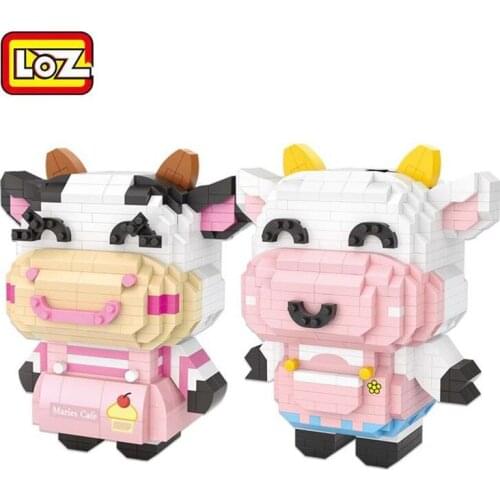 LOZ Blocks Cartoon Cow Auction Figure Bricks Anime Model for Girls Gifts Cute Doll Children Toys Kids New Year Present 9253