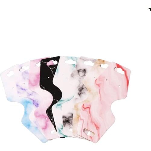 New Card 100Pcs 4.5x10.7cm Marbling Jewelry Necklace Packaging Display Cards Hair Ornament Headwear Paper Cards Hair Clip Tags