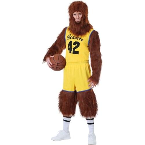 New Adult Halloween American Basketball Baby Cosplay Basketball Werewolf Mascot Cosplay Costume Man Funny Outfit