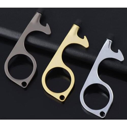 Anti Contact Door Opener No Touch Key Door Opener Key Chain Non-contact Door Handle Elevator Beer trigger Artifact Keychain