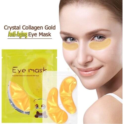 24k Gold Crystal Collagen Eye Patch Multi-vitamins Anti Aging Wrinkle Dark Circles Moisturize Eyes Mask Brighten Firm Skin Care