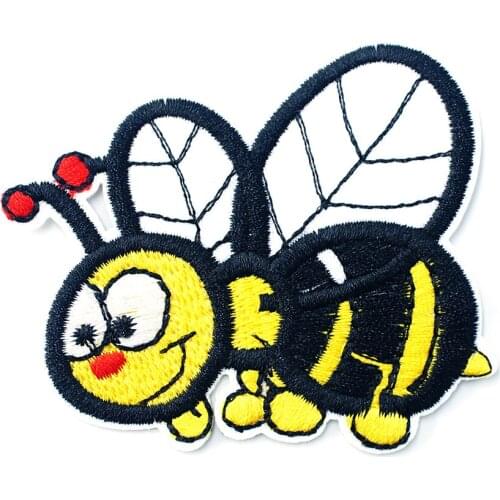 Bee (Size:6.2x7.0cm) DIY Cloth Badges Mend Decorate Patch Jeans Bag Clothes Apparel Sewing Decoration Applique Patches Badge