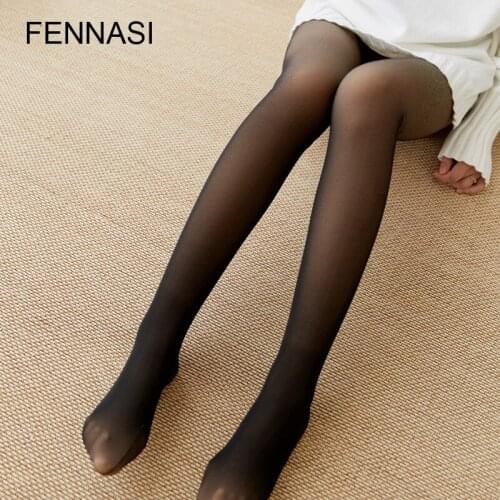 FENNASI Sexy Warm Black Women Tights Winter Leg Warmer Women Pantyhose High Waist Female Tights Nylon Stirrup Compression Tights