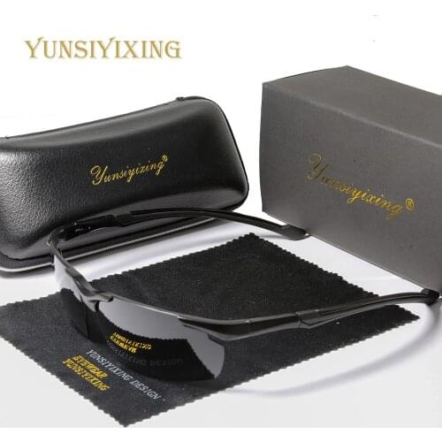 YUNSIYIXING Polarized Sunglasses Men Aluminum Magnesium Frame Retro Glasses For Men 2020 Anti-Reflective Outdoors Driving YS6522