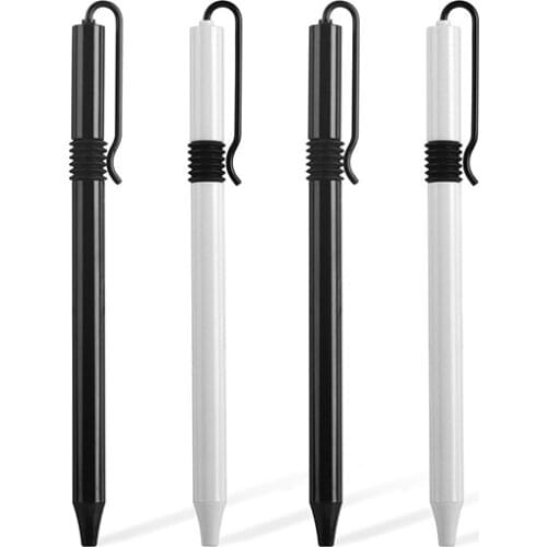 12pcs/set Simplism Black White Retractable Gel Pens 0.5mm Black Ink Writing Pens for Student Stationery School Office Supplies