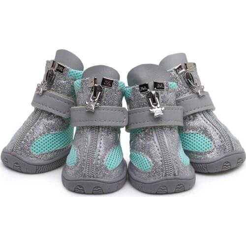 Mesh Pet Dogs Shoes Non Slip Autumn Winter Soft Sole Velcro Strap Dog Boots Breathable Outdoor Walking Leisure Pets Cat Sneakers