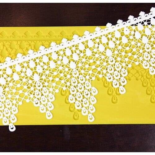 Feather flower DIY Lace Silicone Molds Gum Paste Chocolate Lace Fondant Sugarcraft Cake Border Decorating Tools Laces feather