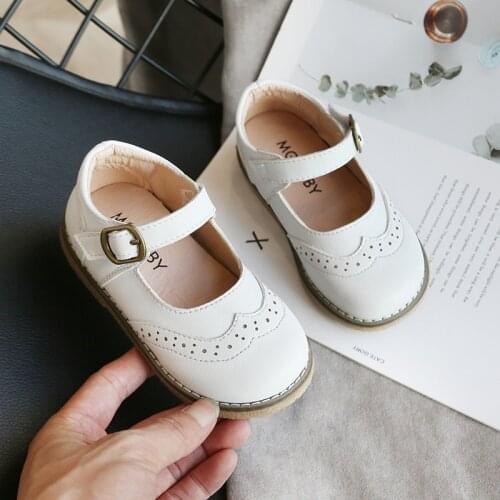 Skoex Kids Casual Leather Shoes Girls Princess Shoes Childrens Fashion Shallow Mouth Dance Shoes Little Girls Flat Toddler Shoe