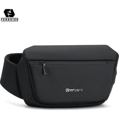 Fenruien Crossbody Bag For Men Waterproof Shoulder Messenger Bags Male Short Trip Chest Bag Waist Bag 2021 New Fit 9.7 Inch iPad