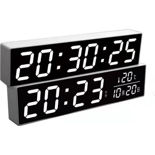 New Product LED Large-screen Electronic Clock, Creative Mirror Plug-In Alarm Clock, Voice Report Clock, Square Table