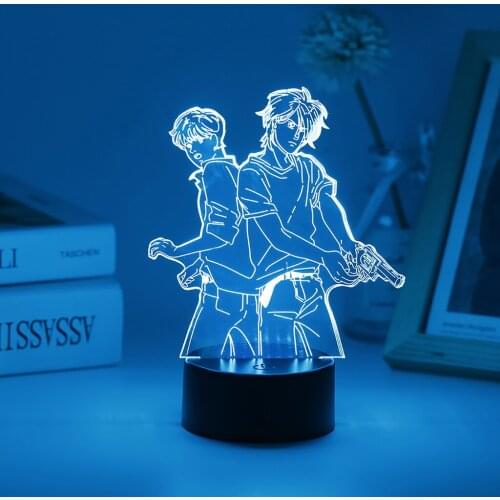 Acrylic 3D Led Night Light Anime Attack On Titan For Home Room Decor Table Lamp Cool Kid Child Gift Hunter X Illumi