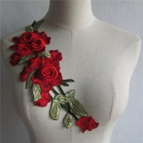 New style Craft collar Venise Sequin Floral Embroidered Applique Trim Decorated Lace Neckline Collar Sewing 1pcs sell YL522