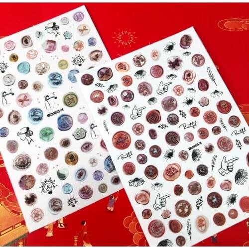 High Quality Fashion New Style Japanese Serious Nail Stickers Badge Patterns Light Traceless Nail Decals MG45