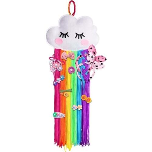 Cute Colorful Unicorn Storage Hanging Wall Headwear Hairpin Storage Organizing Strip Cloud Hair Clip Hairband Organiz Home Decor