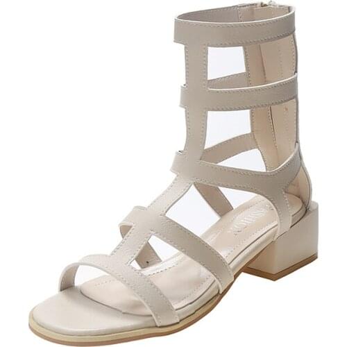 Women High Top Roman Shoes Roman Gladiator Bandage Sandals Women Knee High flat sandalias botas femininas Women Shoes